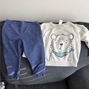 Carter's Gray Bear sweatshirt and sweatpants